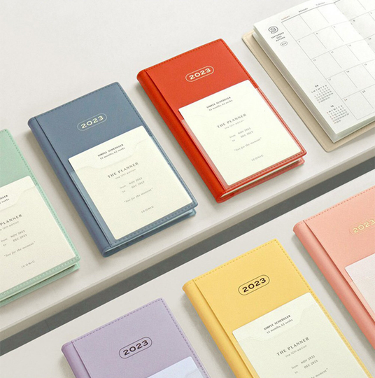 2023 Planner With Front Pockets - Weekly & Monthly 6 Colors | Diary Bookmark Agenda Calendar