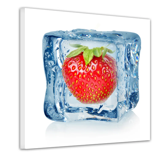 Ice Cube Strawberry Framed Graphic Art