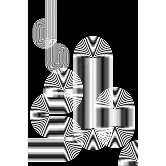 Graphic Black Shapes I by Sisa Jasper - Wrapped Canvas Graphic Art