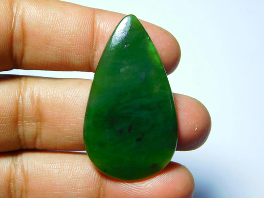 Natural Nephrite Jade, Nephrite Jade Cabochons Top Quality Handmade Gemstone 43Cts.(46x26mm