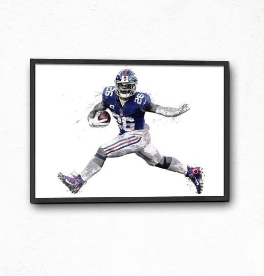 Saquon Barkley Ny Giants Poster, Wall Art, Sports Fan Art, Print, Kids Decor Digital Posters