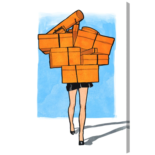 Orange Box Overload - Wrapped Canvas Graphic Art Print