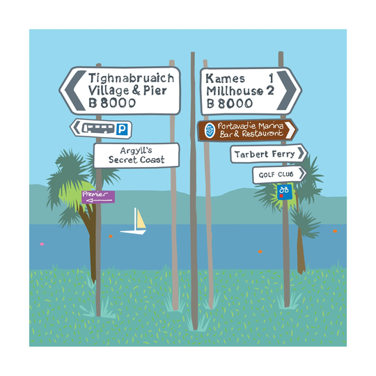 Signposts Tignabruaich Greeting Card