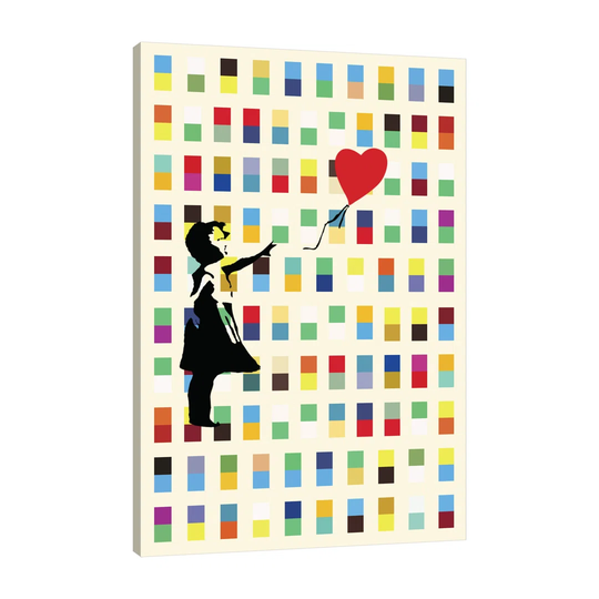 Balloon Girl in Retro by Banksy - Wrapped Canvas Graphic Art Print