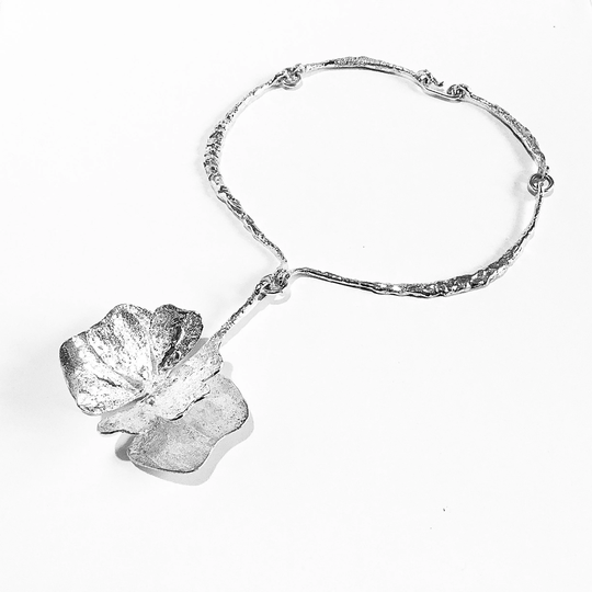 Very Rare Original Designed By Theresia Hvorslev For Mema Sterling Silver Necklace 1972 Lidkoping Sweden