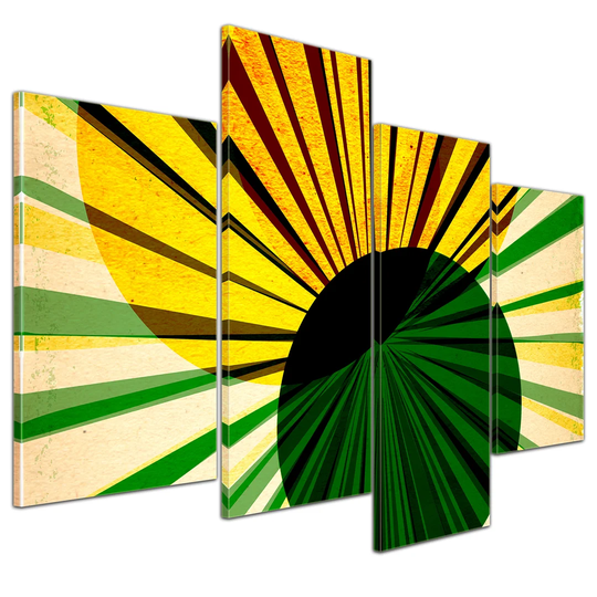 Retro Style Poster 4 Piece Graphic Art on Canvas