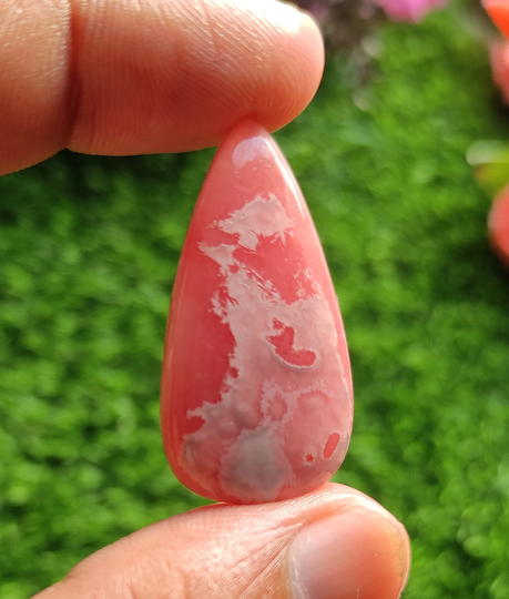 Natural Rhodochrosite Cabochon 37x19 Mm Pear 37Cts Loose Gemstone Best For Jasper Pendant Macrame & Silver Jewelry Polish