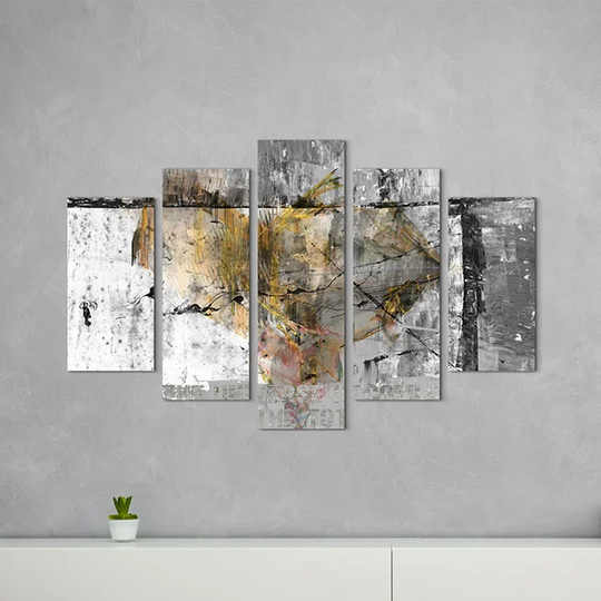 Sculpture Abstract 1357 - 5 Piece Wrapped Canvas Graphic Art Print on Canvas
