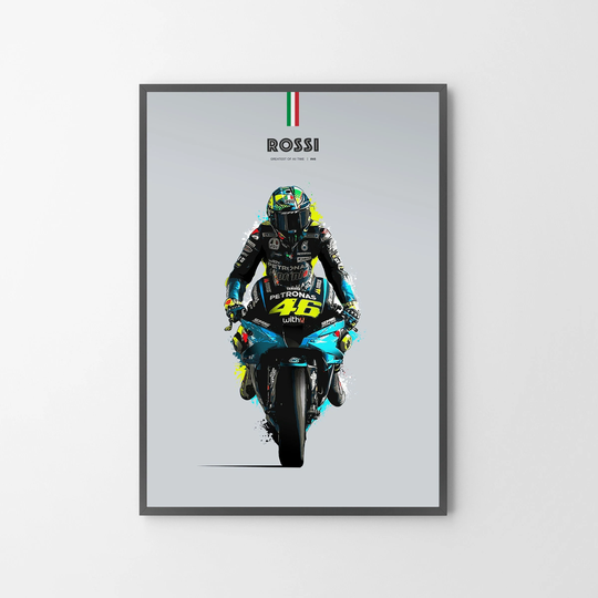 Valentino Rossi Petronas Yamaha Poster Print | Illustration | Unframed