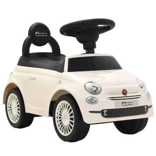 vidaXL Ride-on Car Fiat 500 White Children Kids Riding Toy Training Vehicle
