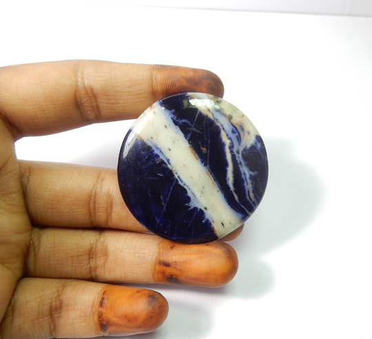 Natural Very Rare Sodalite Cabochon Top Quality Gemstone Semi Precious Loose Stone 100 % 90 Ct. 43 X Mm