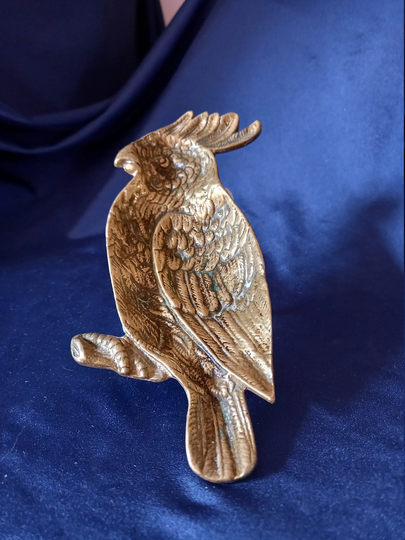 Brass Parrot Pen Tray, Vintage Desk Cockatoo, Tidy, Home Decor, Brass, Bird Parrot, Collectible