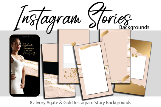 82 Ivory Agate & Gold Instagram Stories Background. Story Backgrounds With. Instant Download Iagg A16