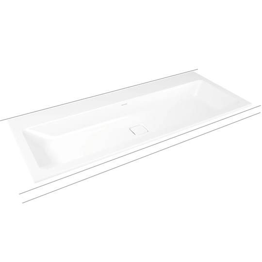 Alpine White Matt Steel Enamel Rectangular Inset Basin Bathroom Sink