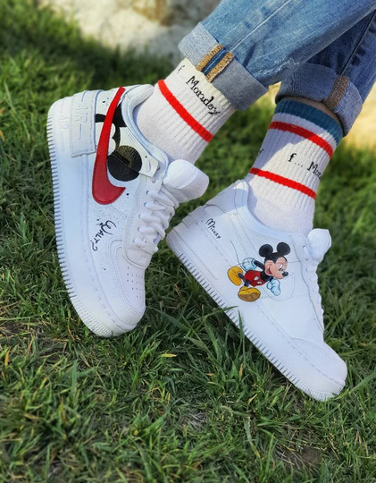 Custom Nike Shoes/ Mouse Shoes/ Hand Painted Af1/Nike Kicks/ Handmade Sneakers/ Cartoon/ Mickey/ Comic