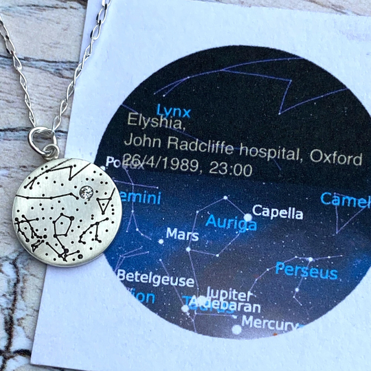 Personalised Custom Starmap Pendant - Astronomy Necklace