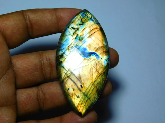 A++ Very Rare Purple Labradorite Spectrolite Cabochon, Gorgeous Color Flasy Fire Gemstone 164Cs. | 77x37mm