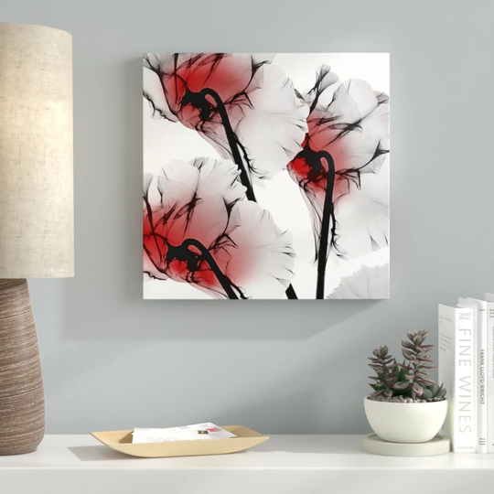 Crimson Luster Cyclamen - Wrapped Canvas Graphic Art Print