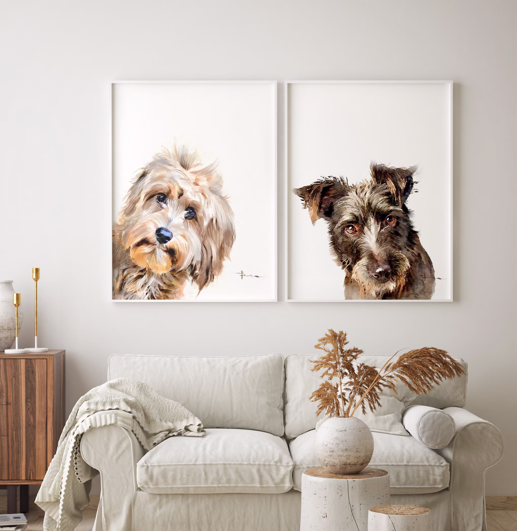 Custom Painting Of А Dog From Photo | Dog Watercolor Commission A Portrait Face Watercolor