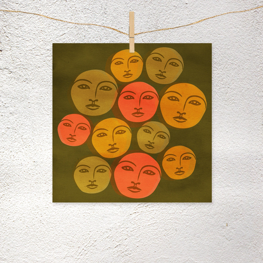 Moon Faces Art Print