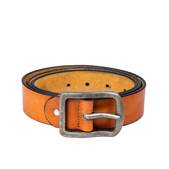 Smooth Tan Leather Mens Belt | Gift For Him, Handmade Belt, Casual Style in Tan, Genuine For Men