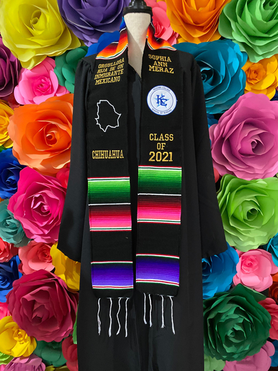 Graduation Class Of 2022 Sarape Zarape School Logo Embroidery Personalized Custom Graduation Sash 2021 Your Design