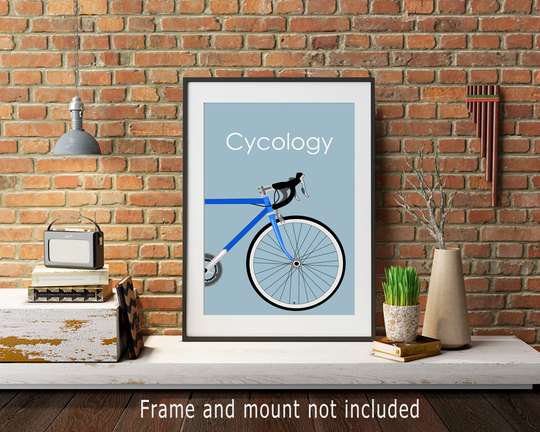 Cycling Art Print, Bicycle Poster, Modern Bike Wall Decor, Gift For Cyclist