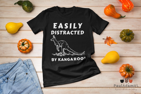 Easily Distracted By Kangaroos T-Shirt, Kangaroo Lover Shirt, Cute Fan Australia Shirt