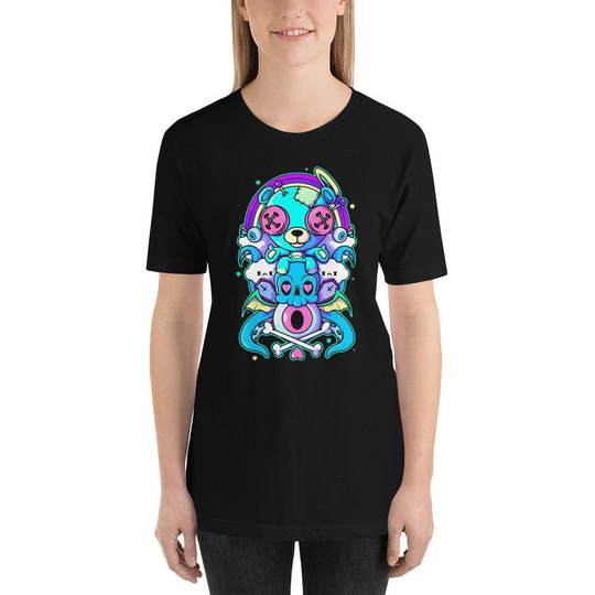 Kawaii, Pastel Goth Clothing, Voodoo Teddy Bear, Creepy Cute, Goth, Aesthetic, Heart, Shirt, Kawaii Clothing