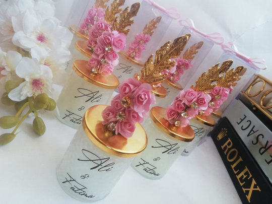 Personalised Wedding Party Thank You Candle Favor For Guests, Luxury Favors, Elegant in Glass, Guest
