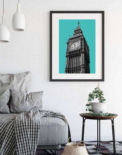 Big Ben, London | Minimalist Modern Graphic Art Travel Posters Contemporary Landmarks & Architecture Giclée Prints