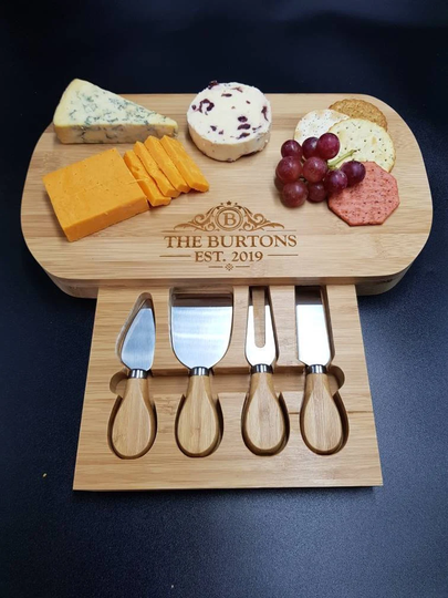 Housewarming Gift - Custom Cheese Board Personalized Personalised & Accessories. Gift
