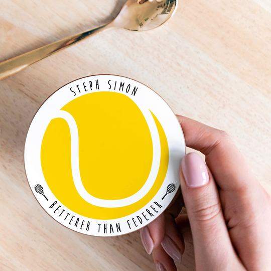Personalised Tennis Coaster, Funny Gift For Lovers, Christmas
