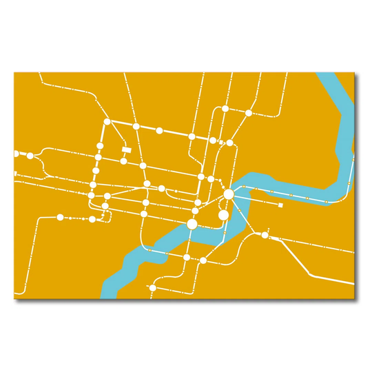 Metro Shanghai - Graphic Art Print on Canvas