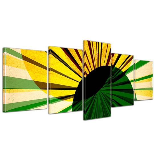 Retro Style Poster 5-Piece Graphic Art on Canvas Set
