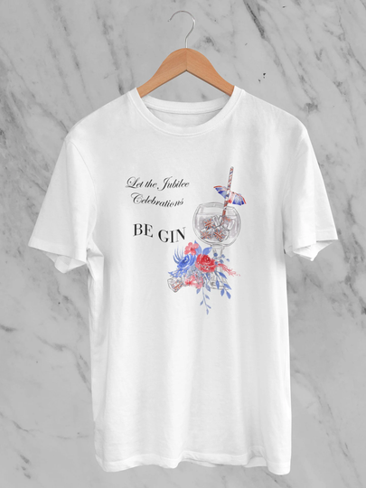 Let The Jubilee Celebrations Be Gin T Shirt Queen Platinum 70 Years Adult Kids