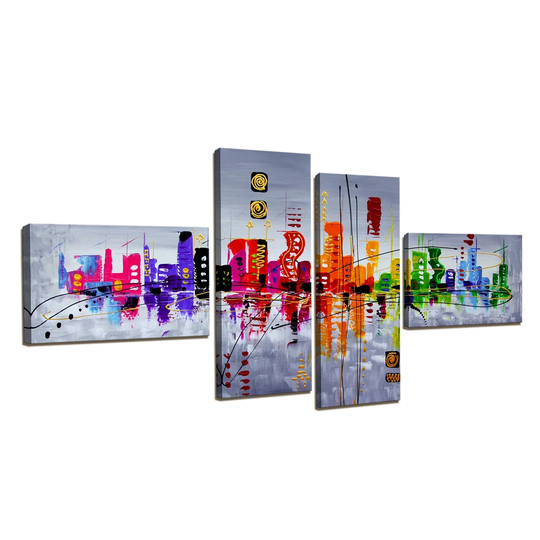 'Abstract' Graphic Art Print Multi-Piece Image on Canvas
