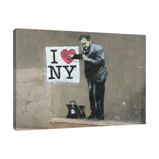 I Love NY Doctor by Banksy - Wrapped Canvas Graphic Art Print