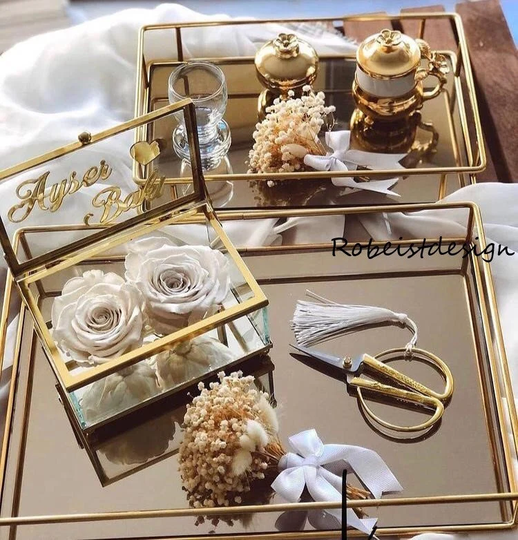 Personalized Engagement Tray Set, Engagement Ring, Wedding Ceremony Ring Bearer, Custom Wedding Decoration, Ring Holder, Nikkah