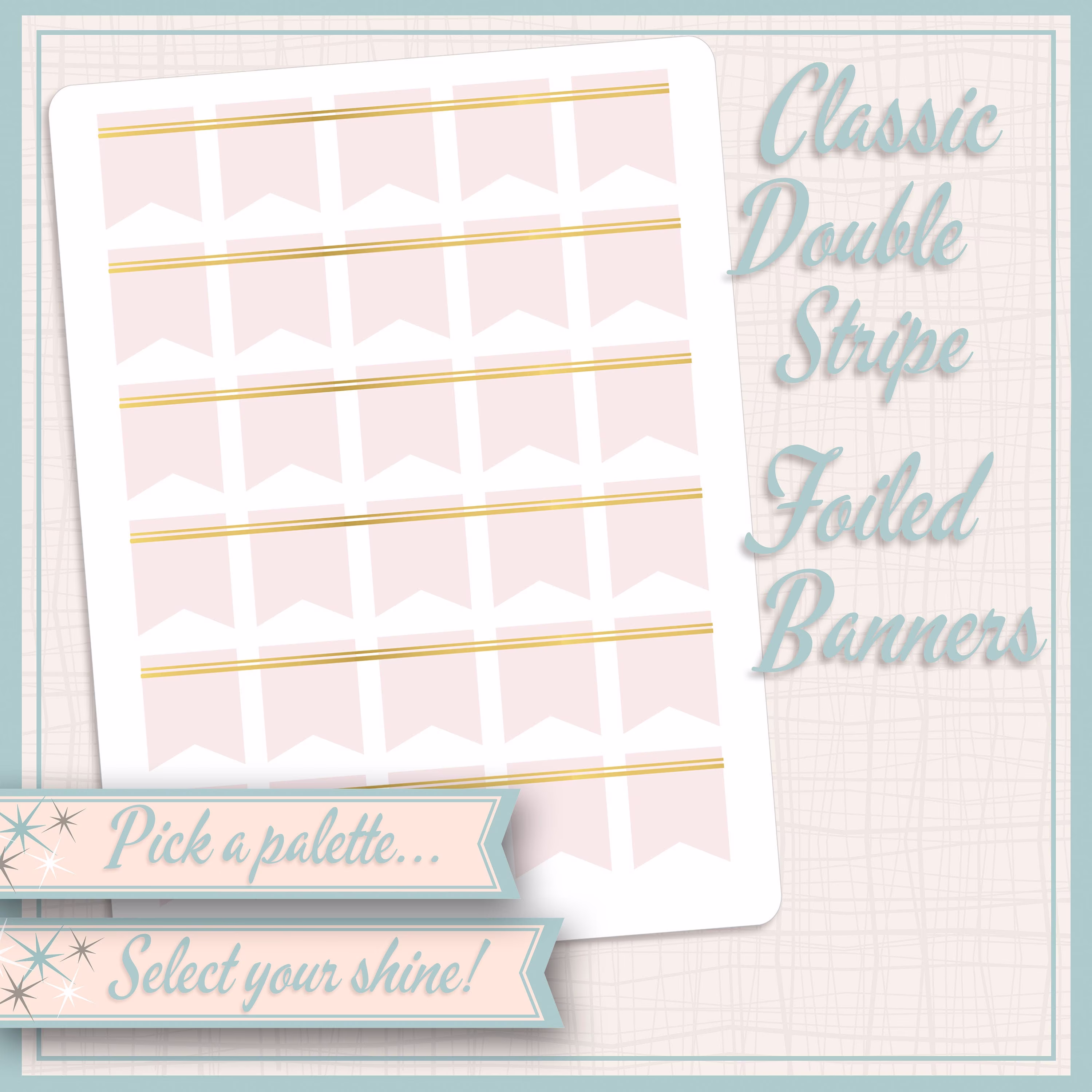 Foiled Banner Stickers | Double Stripe Banners | Classic Size 30 Total