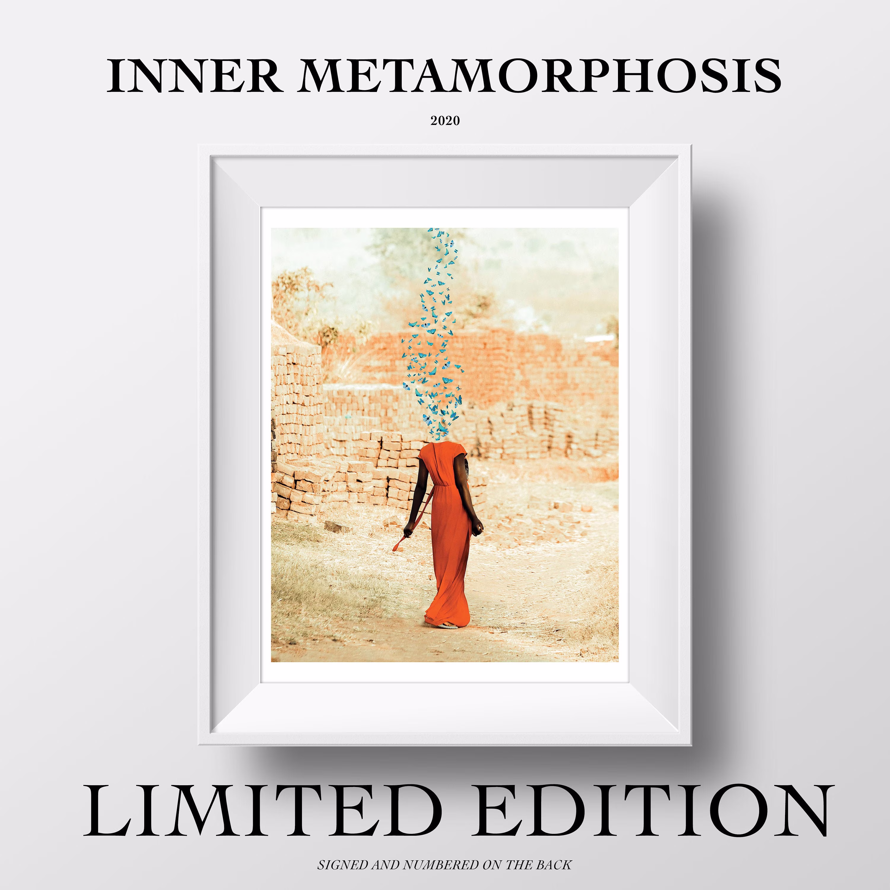 Limited Edition Inner Metamorphosis | 8.5x11 Print Surreal Artwork Wall Art Decor Butterfly Abstract Melanin Home