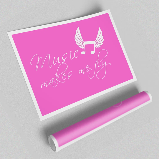 Music Makes Me Fly Vivid - Graphic Art Print on Paper