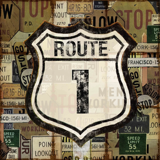 Route 1 - Wrapped Canvas Graphic Art Print