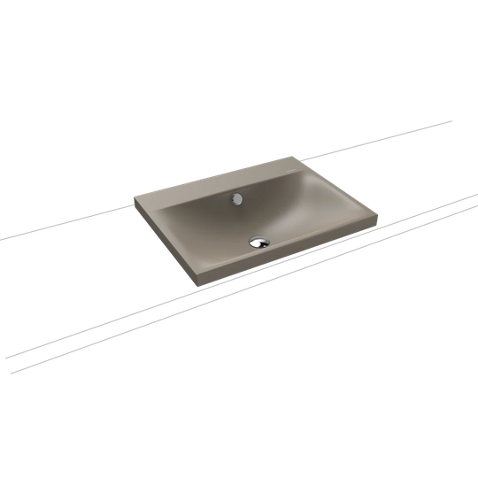 Grey Steel Enamel Rectangular Bathroom Sink with Overflow