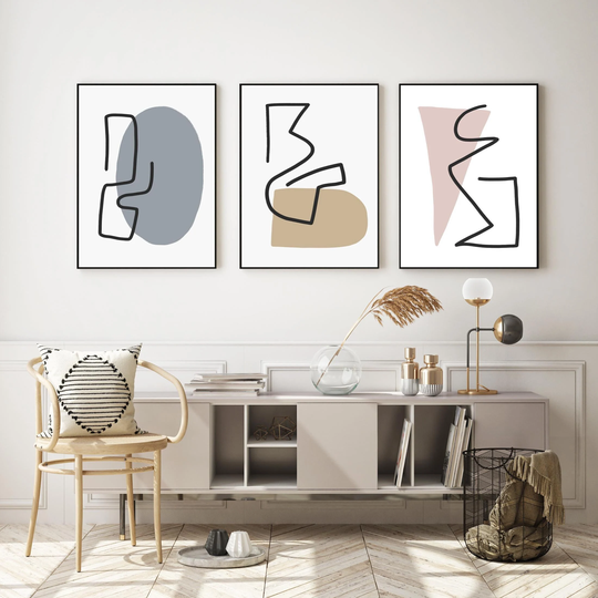 Set Of 80S Posters Cool Wall Art Sets For Men Scandinavian Abstract Print Gallery Prints Retro 3 Piece Color Home Decor