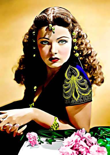 Gene Tierney Unique Graphic Art Illustration Print 05 | A4 Size - 210 X 297mm 8.5" 11.75