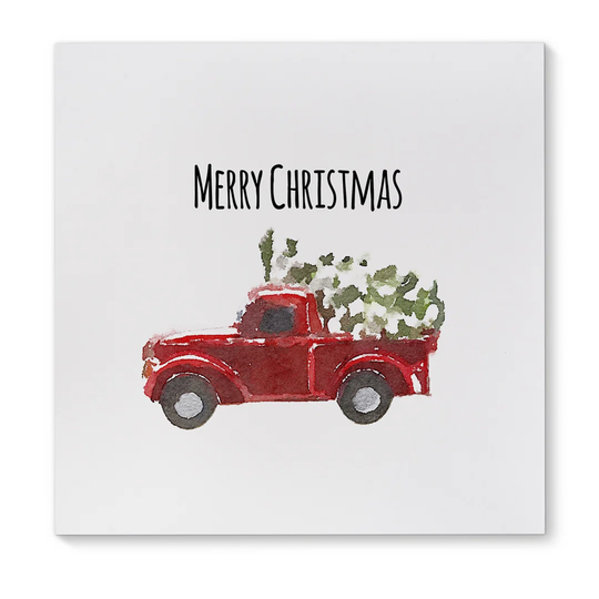 'Merry Christmas Truck' Graphic Art on Wrapped Canvas