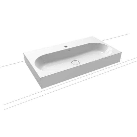 Centro Black Steel Enamel Rectangular Countertop Bathroom Sink