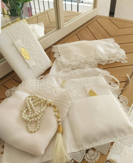 Personalized Lux Slub Yaseen Pearl Tasbeeh Gift Set | Eid Wedding Baby Shower Graduation Islamic Muslim