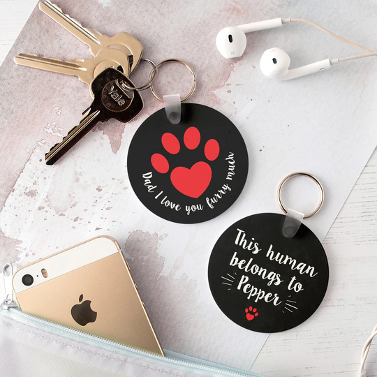 Pet Lover Keyring, Personalised Dad Animal Gift